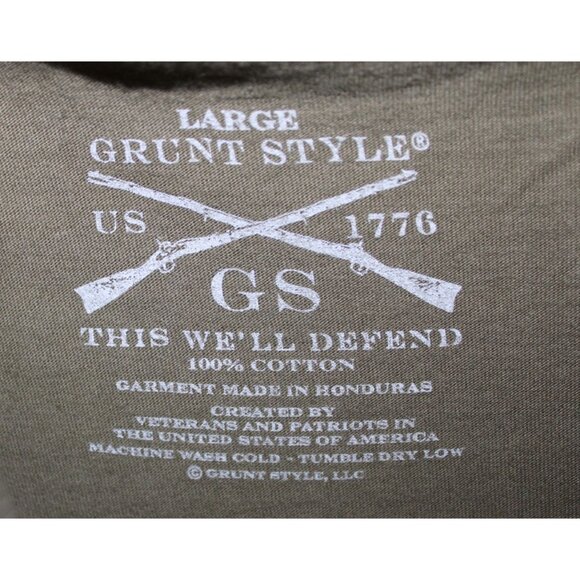 Grunt Style Olive Green Grumpy Old Vet Tee Shirt Mens Large - Picture 4 of 4